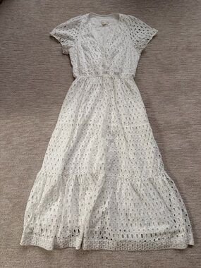 chinese dress ladies Toren Lace-Up Ruffled Tiered Mini Dress in Ivory main image 1